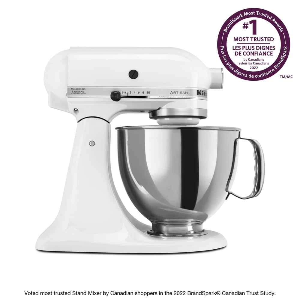 KitchenAid® Artisan® Series Tilt-Head Stand Mixer W/ 10 Speeds, White, 5qt 5 KitchenAid® Artisan® Series Tilt-Head Stand Mixer W/ 10 Speeds, White, 5qt - Image 3