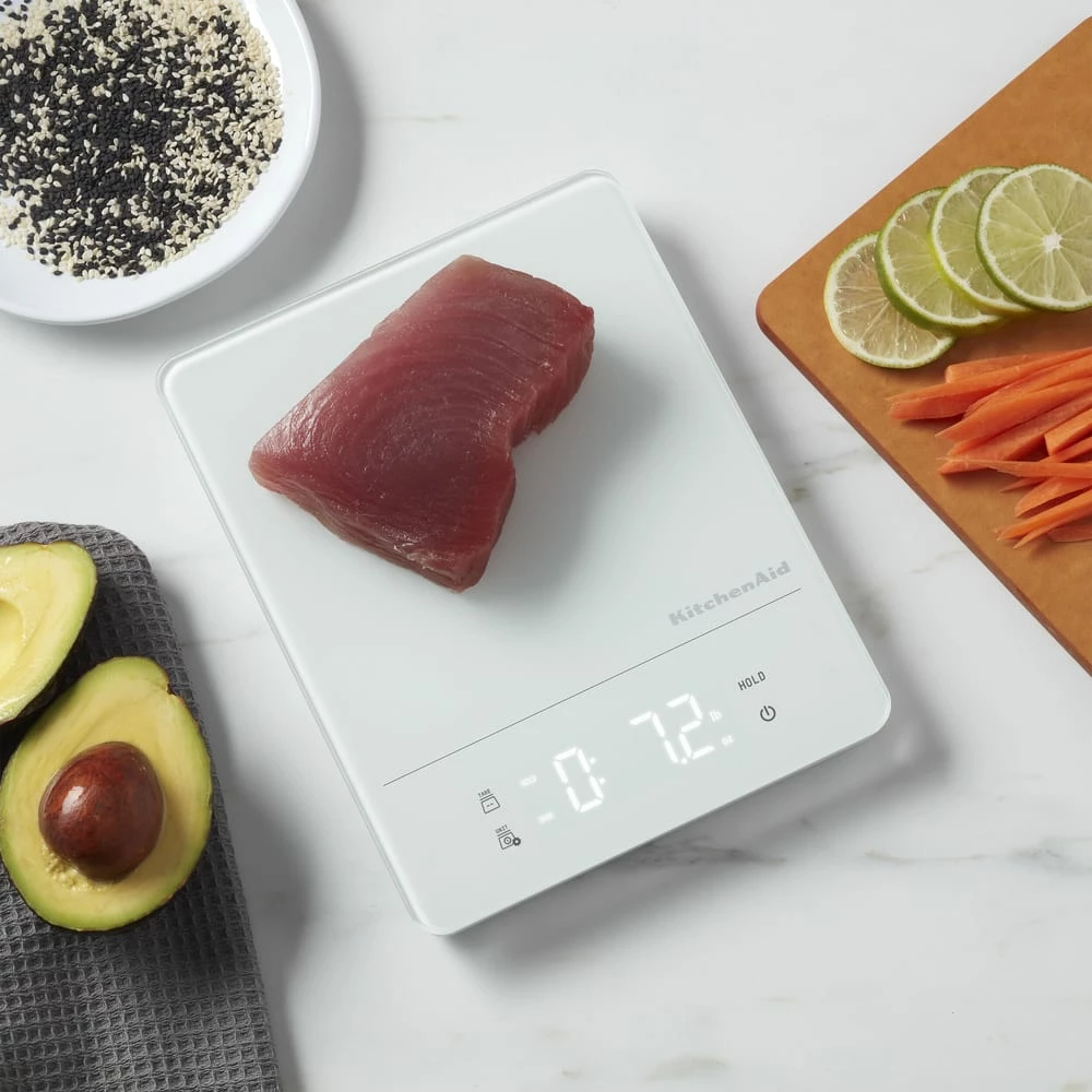 KitchenAid Waterproof Digital Kitchen & Food Scale, White, 11-lb/ 5-kg 3 KitchenAid Waterproof Digital Kitchen & Food Scale, White, 11-lb/ 5-kg - Image 2