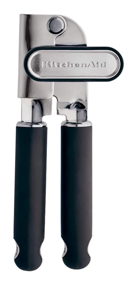 KitchenAid Gourmet Soft Grip Stainless Steel Can Opener, Black, 3 KitchenAid Gourmet Soft Grip Stainless Steel Can Opener, Black,
