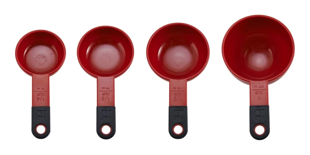 KitchenAid Plastic Measuring Cups, Red 3 KitchenAid Plastic Measuring Cups, Red