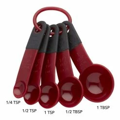 KitchenAid Plastic Measuring Spoons, Red