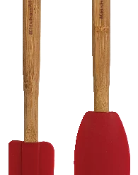 KitchenAid Wooden Spatulas With Red Silicone Head, 2-pc